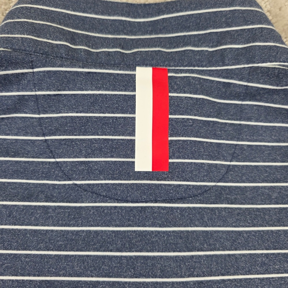Rhoback Womens Medium Navy White Striped Quarter Zip Pullover Performance *Read - Picture 4 of 10